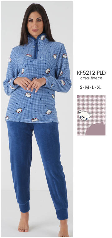 ART. KF5212 PLD- pigiama donna m/l coral fleece kf5212 pld - Fratelli Parenti
